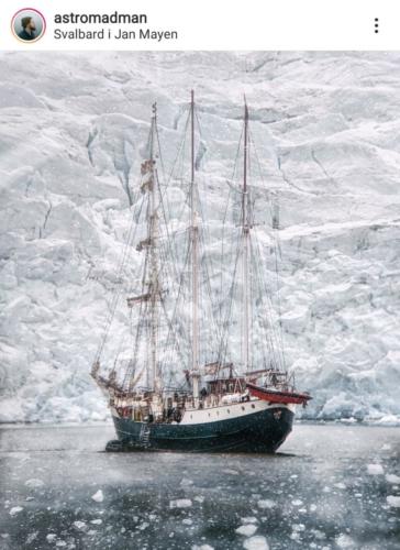 Denis Jurison, "Amazing boat Antigua near Nordenskiöld glacier".
